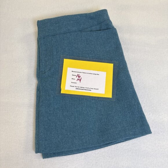 American Eagle 14" Teal Skirt Size 8 Stretch Amazing Condition Wool Blend Italy - Picture 7 of 7